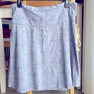 Soft, stretchy blue skirt, great for travel.